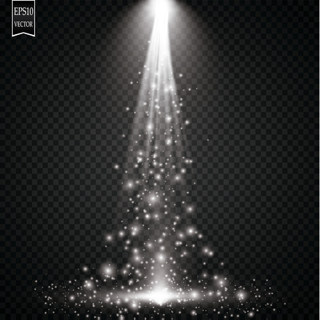 Sparks and stars glitter special light effect. Sparkling magic dust particles.のイラスト素材