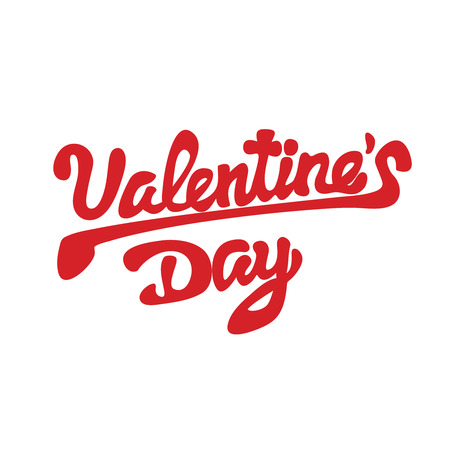 Happy Valentines Day, beautiful inscription with shadows on an elegant background. Handwritten, calligraphic text Valentine s Day. Vector Illustration.のイラスト素材