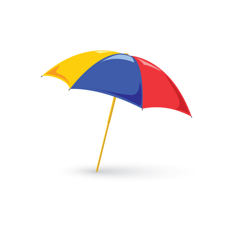 Vector illustration of Red Beach Umbrella Holiday Symbol by the Seaのイラスト素材