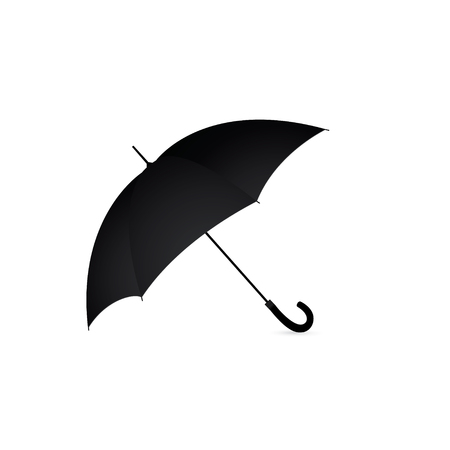 Vector illustration of classic elegant opened black umbrella isolated on white backgroundのイラスト素材