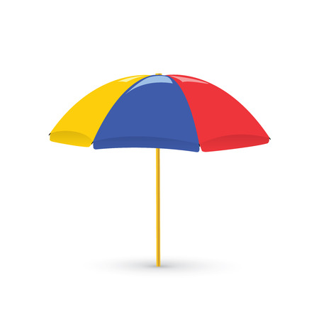 Vector illustration of Red Beach Umbrella Holiday Symbol by the Sea.のイラスト素材