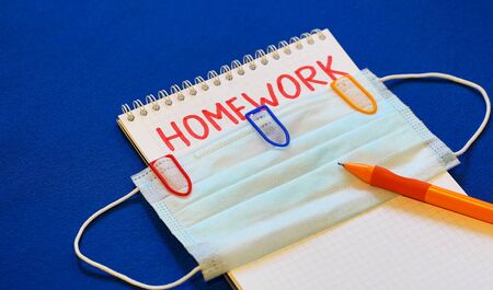 Home schooling Coronavirus concept, quarantine, home lessons.の写真素材