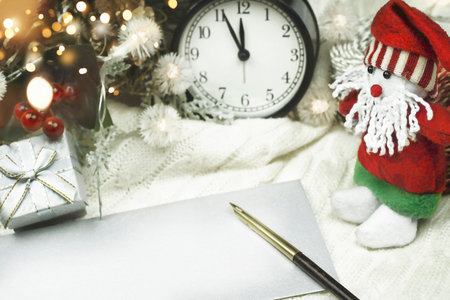 Christmas composition with a letter to Santa Claus. High quality photoの写真素材