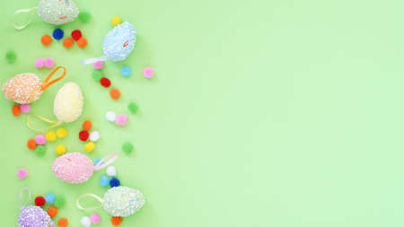Easter composition with eggs. Festive decoration. Happy Easter. High quality photo