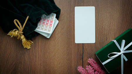 Fortune teller tarot cards on table. Forecasting concept. High quality photoのeditorial素材