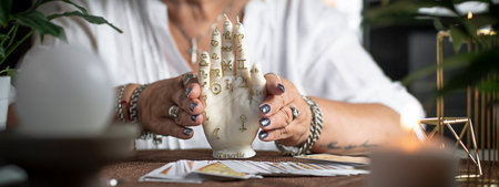 Concept of psychic advisor or ways of divination. high quality photoの写真素材