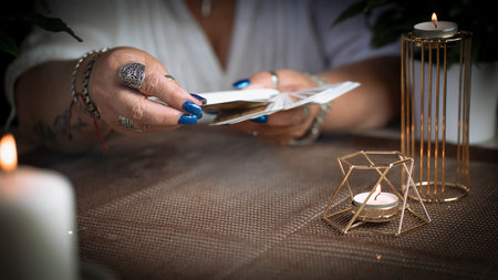 Concept of psychic advisor or ways of divination.の写真素材