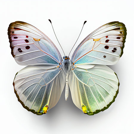 Beautiful butterfly isolated on a white background. 3d rendering.の素材