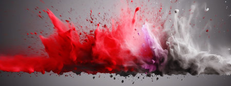 Abstract colorful background with red, blue, pink and white splashes. Generative AIの素材