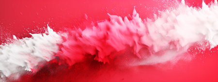 Abstract paint splashes. Red and white background. Generative AIの素材