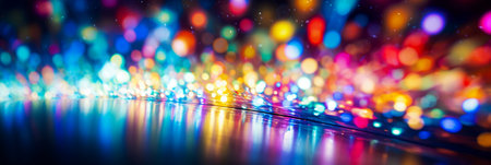 Blurred abstract background with colorful glittering bokeh defocused lights. Generative AIの素材