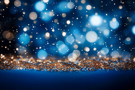 abstract christmas background with bokeh defocused lights and starsの素材