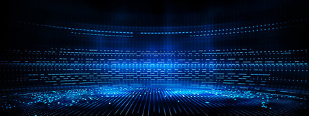 Abstract technology background. Futuristic virtual graphic touch user interface HUD.の素材