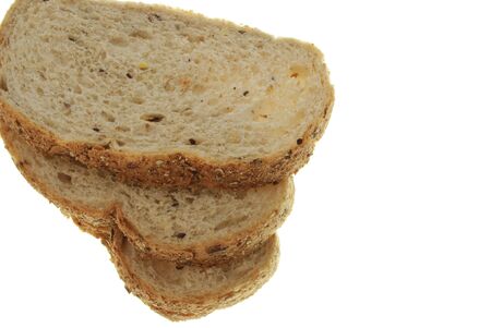 slices of bread isolated on white background