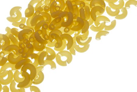 Food texture of macaroni isolated on white backgroundの写真素材