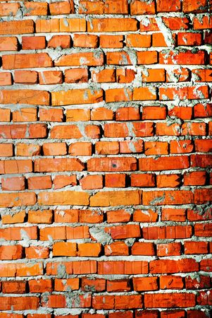 Brick wall with cement close up. Dirty.の写真素材