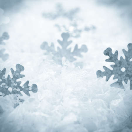 Snow background with cover and snowflakesの写真素材
