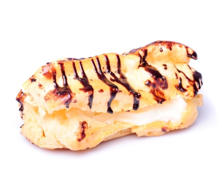 Eclair isolated on white background