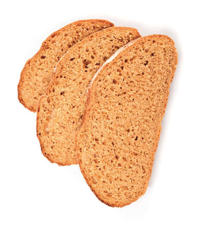Sliced rye bread isolated on white background