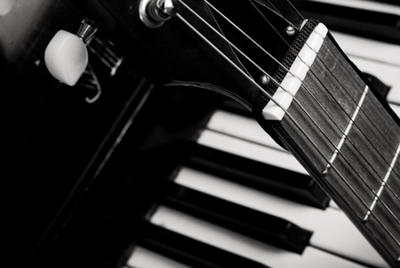Guitar and piano closeup parts