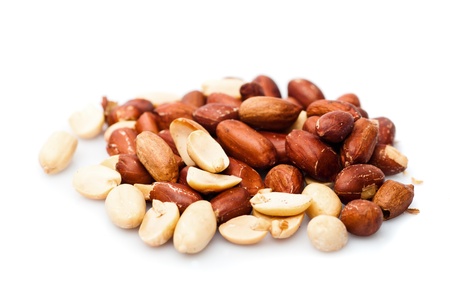 Peanut heap isolated on white