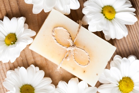 Natural cosmetics concept: soap for handsの写真素材