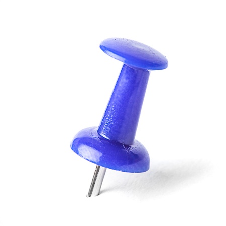 Pushpin attached in on white background isolatedの写真素材