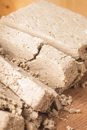 Sweet food - halva colse up on the boardの写真素材