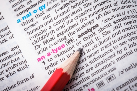 Word "analyse" closeup in the vocabulary pageの写真素材