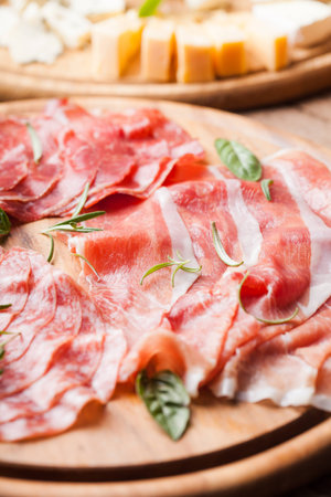 prosciutto crudo - italian ham, tradition sliced meatの写真素材