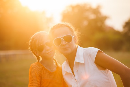 Two teenage girlsの写真素材