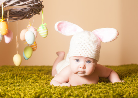 Baby Easter bunnyの写真素材