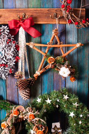 Christmas fair, Large Choice of handmade cozy decorationsの写真素材