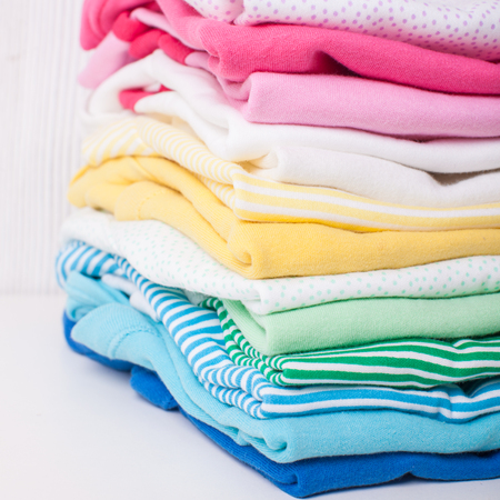 Folded baby clothes