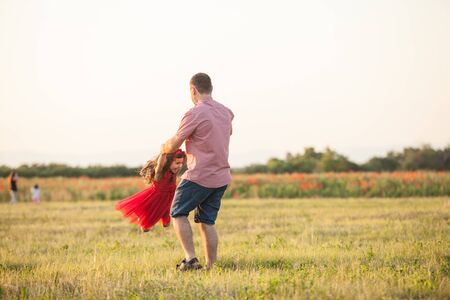 Happy father and his daughterの写真素材