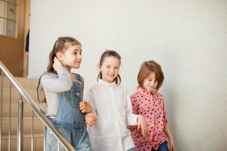 Three girlfriends after the lessonの写真素材