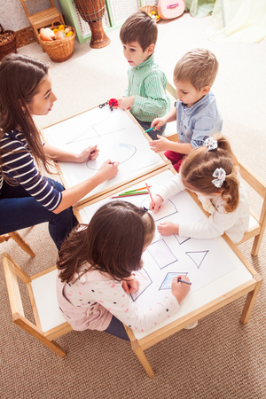 Preschoolers learn lettersの写真素材