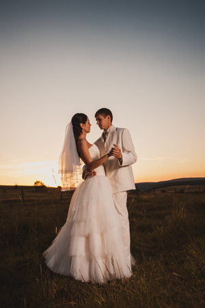 Dancing wedding coupleの写真素材