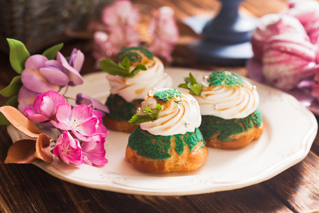 Sweet choux pastryの写真素材