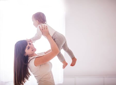 Mom and baby having fun