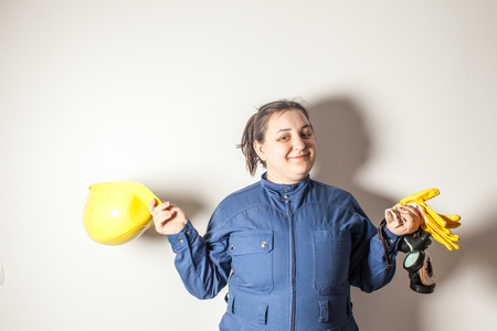 Female hard worker loves her jobの写真素材