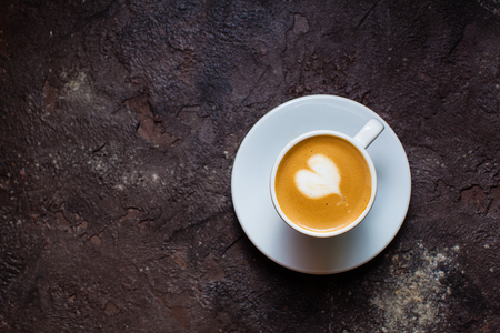 Latte art heartの写真素材