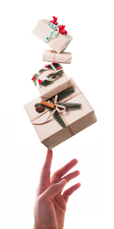 Christmas craft boxesの写真素材