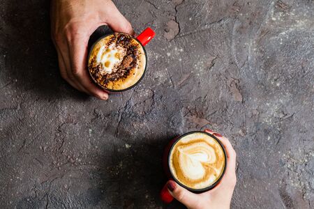 Morning coffee for couple in loveの写真素材