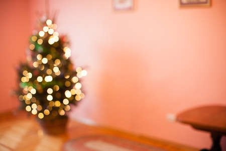 Blurred Christmas treeの写真素材