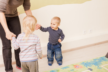 Group of little children dancingの写真素材