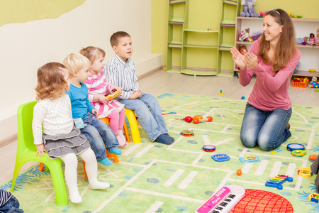 Games in kindergartenの写真素材
