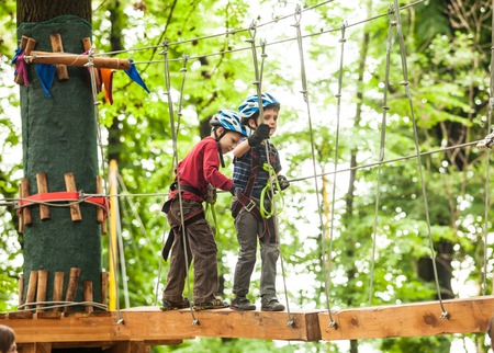 Child in a adventure playgroundの写真素材
