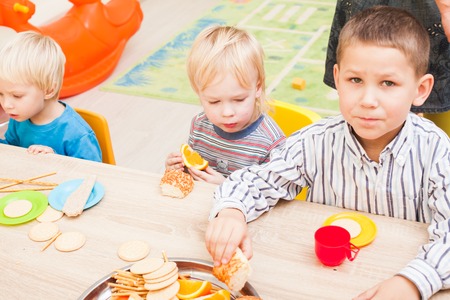 Lunch in kindergardenの写真素材