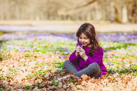 Girl inspired by natureの写真素材